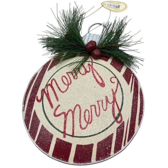 tii collection Christmas ornament decor door hanging bulb Merry Merry READ NEW - Picture 1 of 3